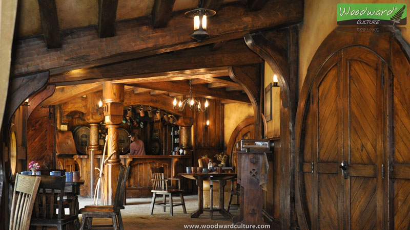 A bar at The Green Dragon Inn - Hobbiton Movie Set New Zealand - Woodward Culture Travel Guide