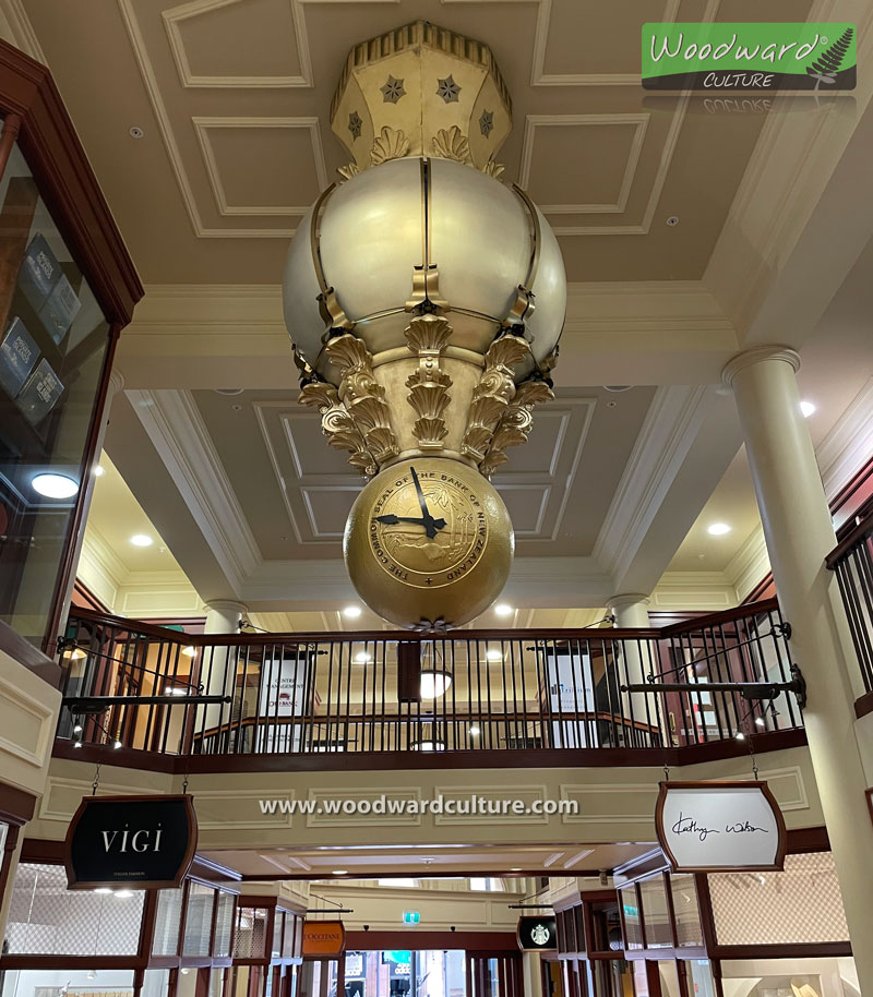 Clock at the Old Bank Shopping Arcade in Wellington, New Zealand - Woodward Culture Travel Guide