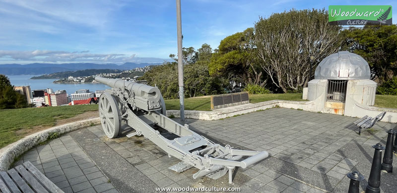 Krupp Gun at the top of the Wellington Botanic Garden - Wellington New Zealand - Woodward Culture Travel Guide