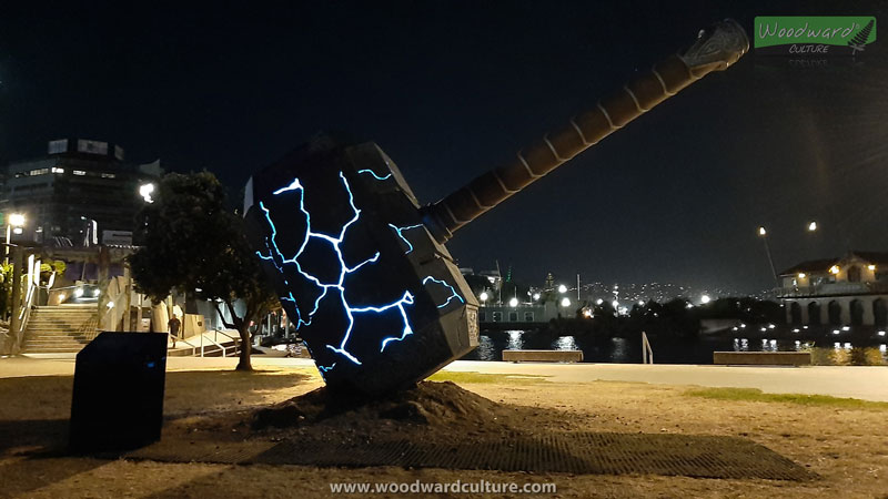 Thor's Hammer at night - Whairepo Lagoon, Wellington, New Zealand. Woodward Culture Travel Guide.