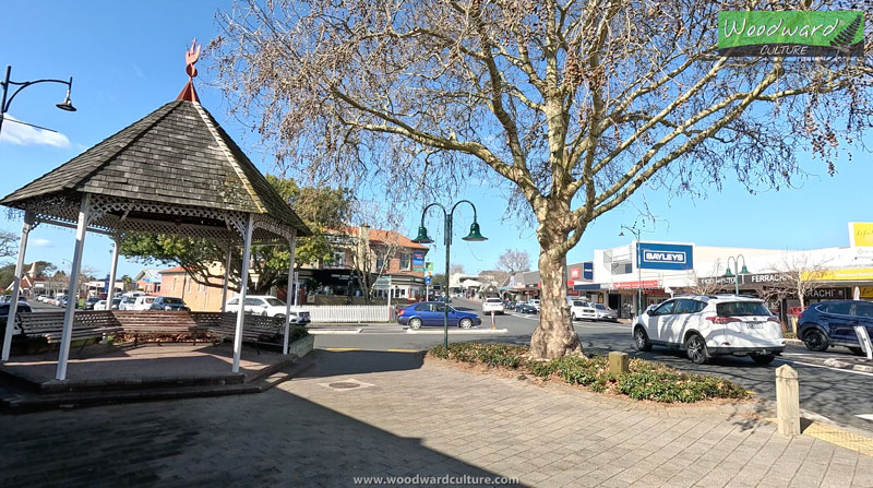 Gazebo on the corner of Picton Street and Uxbridge Road in Howick, Auckland, New Zealand - Woodward Culture