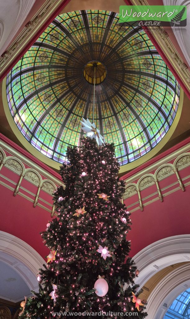 Christmas Tree below the dome at Queen Victoria Building Sydney, Australia - Woodward Culture