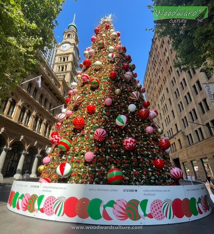 Martin Place Christmas Tree and General Post Office Clock Tower - Sydney Australia - Woodward Culture