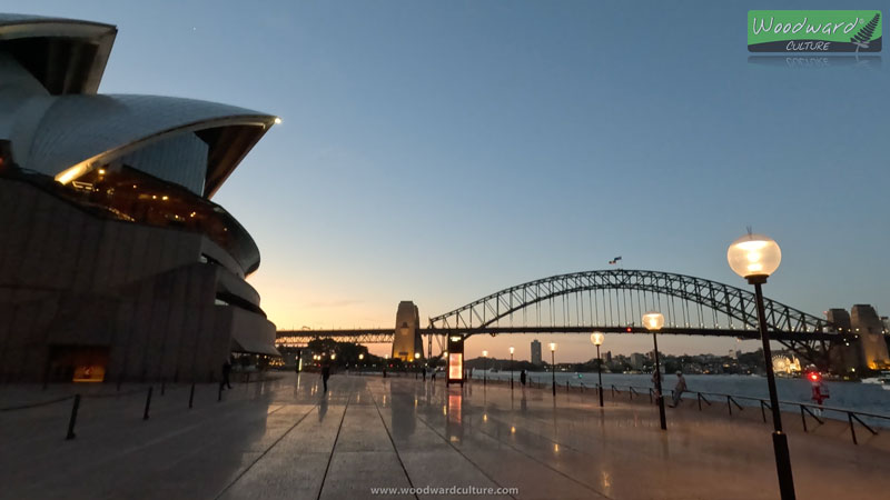 Sydney Harbour Bridge and the Sydney Opera House at Sunset - Woodward Culture