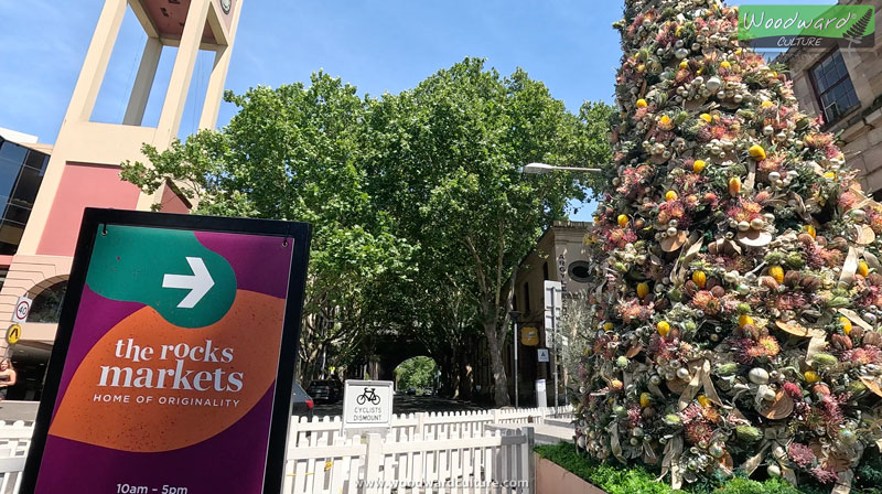 The Rocks markets and Christmas Tree, Sydney Australia - Woodward Culture