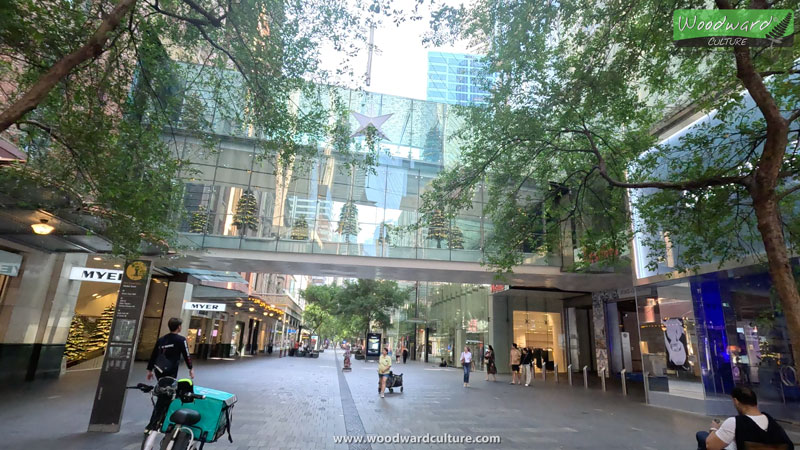 Pitt Street Mall with Overhead Walkway in Sydney, Australia - Woodward Culture